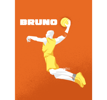 Store enrouleur motif basket-ball avec prénom - TenStickers