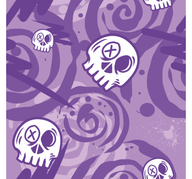 Store lilas chambre ado graffiti avec crânes - TenStickers