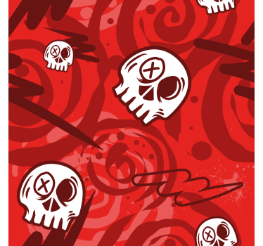 Store enrouleur ados rouge graffitis et crânes - TenStickers