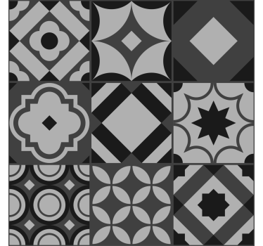 Store cuisine effet carrelage carreaux noirs - TenStickers