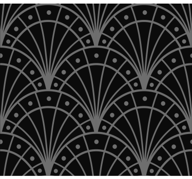 Store enrouleur salon élégant demi-cercles noir - TenStickers