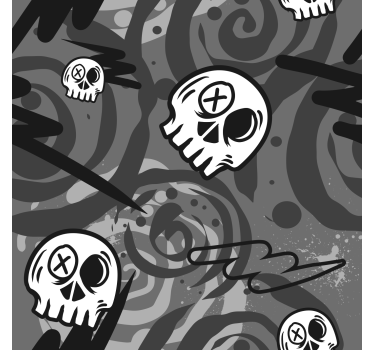 Store enrouleur chambre ado graffiti avec crânes - TenStickers