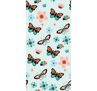 Store enfants papillons et fleurs - TenStickers