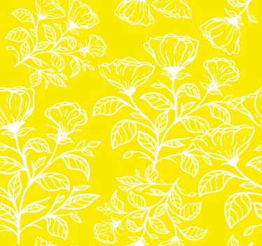 Store jaune motif minimaliste de fleurs - TenStickers