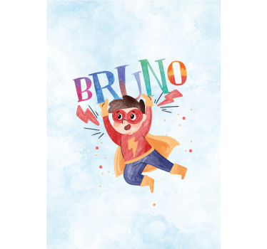 Store de super-héros style aquarelle avec nom - TenStickers