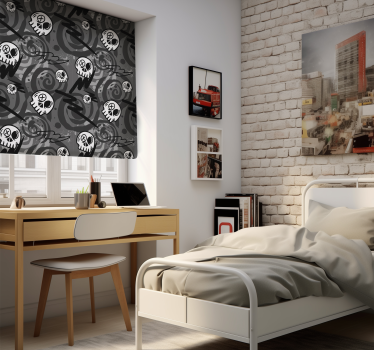 Store enrouleur chambre ado graffiti avec crânes - TenStickers