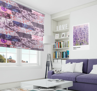 Store motif collage floral tons mauves - TenStickers