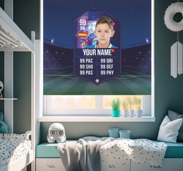 Store enrouleur enfants carte de footballeur personnalisable - TenStickers