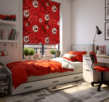 Store enrouleur ados rouge graffitis et crânes - TenStickers