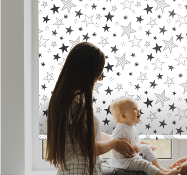 Store enrouleur chambre enfant aventure étoilée grise - TenStickers