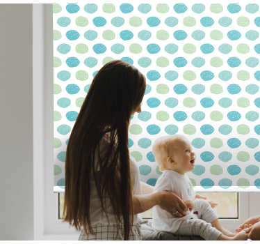 Store enrouleur chambre enfant points verts et bleus - TenStickers