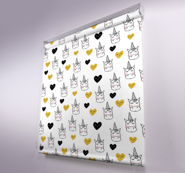 Store enrouleur animaux motif coeur de licorne - TenStickers
