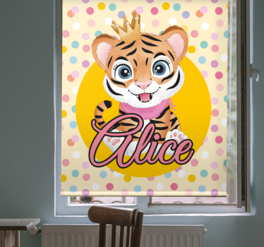 Store enrouleur chambre enfant bébé tigre personnalisé - TenStickers