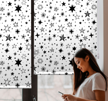 Store enrouleur chambre ado motif de nuit étoilée - TenStickers