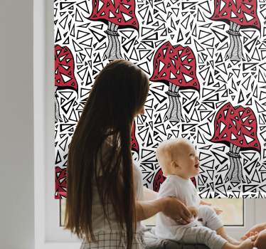 Store enrouleur original motif de champignon abstrait - TenStickers