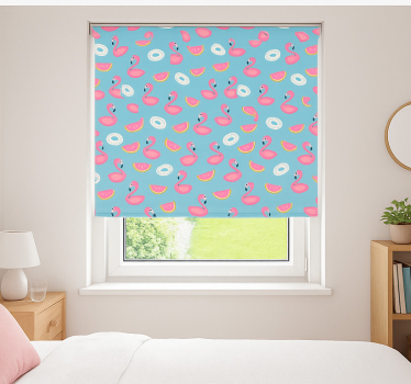 Store enrouleur chambre ado pastèque et flamants roses - TenStickers