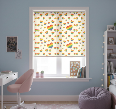Store enrouleur chambre ado coeurs arc-en-ciel - TenStickers