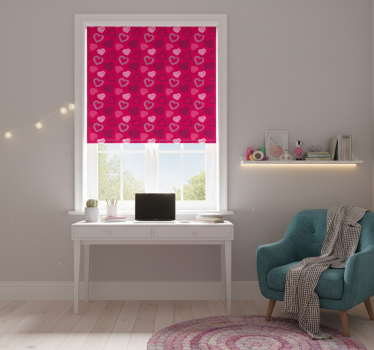 Store enrouleur chambre ado cœurs fuchsia - TenStickers