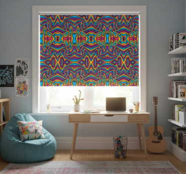 Store enrouleur chambre ado couleurs vives lignes funky - TenStickers