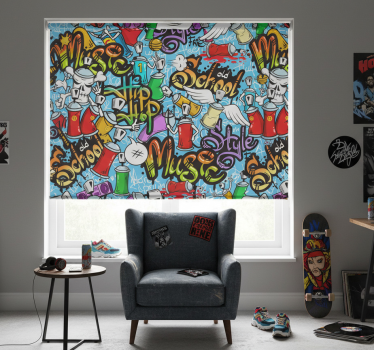 Store enrouleur chambre ado culture hip-hop graffiti - TenStickers