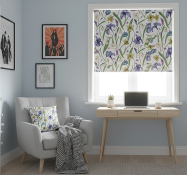 Store enrouleur chambre ado design floral - TenStickers