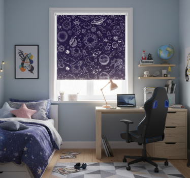 Store enrouleur chambre ado doodle planétaire - TenStickers
