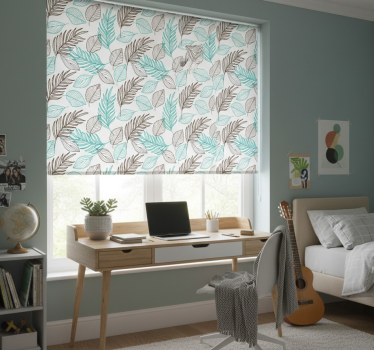 Store enrouleur chambre ado feuilles vertes - TenStickers
