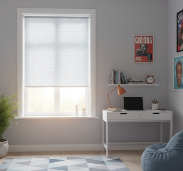 Store enrouleur chambre ado fond bleu étoiles grises - TenStickers