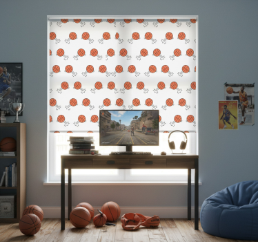 Store enrouleur chambre ado fond de ballons de basket - TenStickers