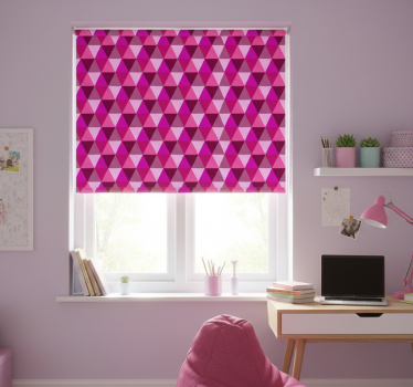 Store enrouleur chambre ado géométrique fuchsia - TenStickers