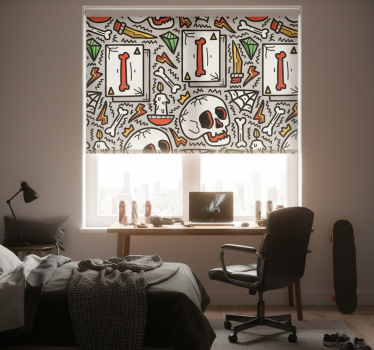 Store enrouleur chambre ado graffiti de crâne - TenStickers