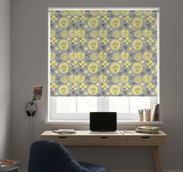 Store enrouleur chambre ado graffiti diamants et couronnes - TenStickers