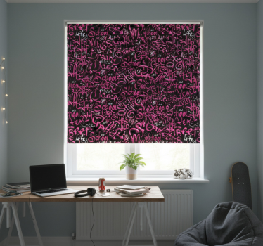 Store enrouleur chambre ado graffiti rose et noir - TenStickers