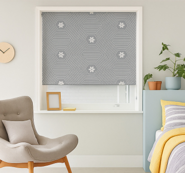 Store enrouleur chambre ado hexagone géométrique gris - TenStickers