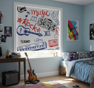 Store enrouleur chambre ado instruments de musique - TenStickers