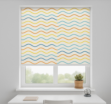 Store enrouleur chambre ado lignes ondulées colorées - TenStickers