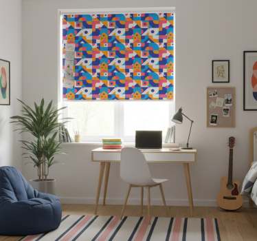 Store enrouleur chambre ado mosaïque géométrique colorée - TenStickers