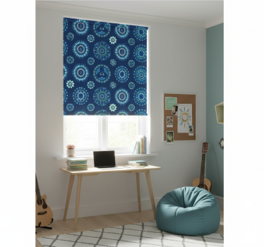 Store enrouleur chambre ado motif abstrait bleu - TenStickers