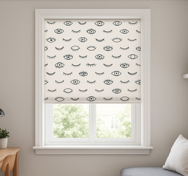 Store enrouleur chambre ado motif de cils - TenStickers