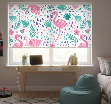 Store enrouleur chambre ado motif flamant rose - TenStickers