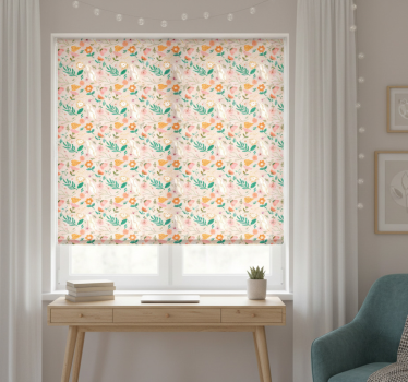 Store enrouleur chambre ado motif fleurs pastel - TenStickers
