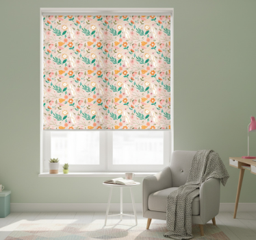 Store enrouleur chambre ado motif fleurs pastel délicat - TenStickers