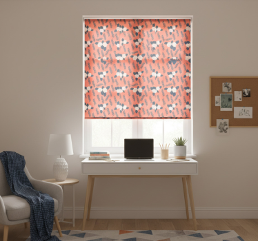 Store enrouleur chambre ado motif fleurs roses oranges - TenStickers