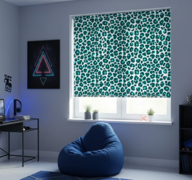 Store enrouleur chambre ado motif léopard néon bleu et noir - TenStickers