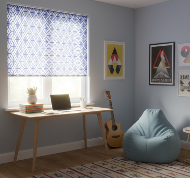 Store enrouleur chambre ado motif linéaire bleu - TenStickers