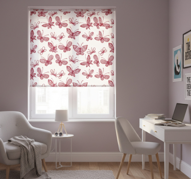 Store enrouleur chambre ado motif papillon rouge élégant - TenStickers