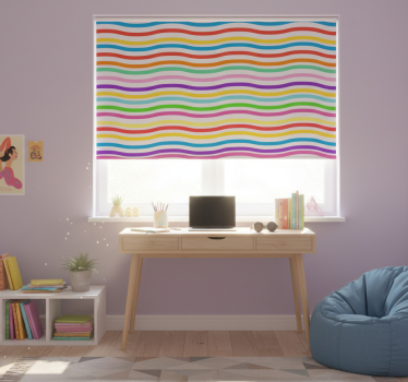 Store enrouleur chambre ado motif rayures arc-en-ciel - TenStickers