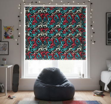 Store enrouleur chambre ado motif urbain peint - TenStickers