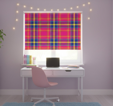 Store enrouleur chambre ado motif vichy coloré - TenStickers