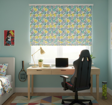 Store enrouleur chambre ado motifs de raquettes colorées - TenStickers